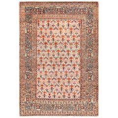 Small Scatter Size Antique Persian Haji Jalili Tabriz Rug 9