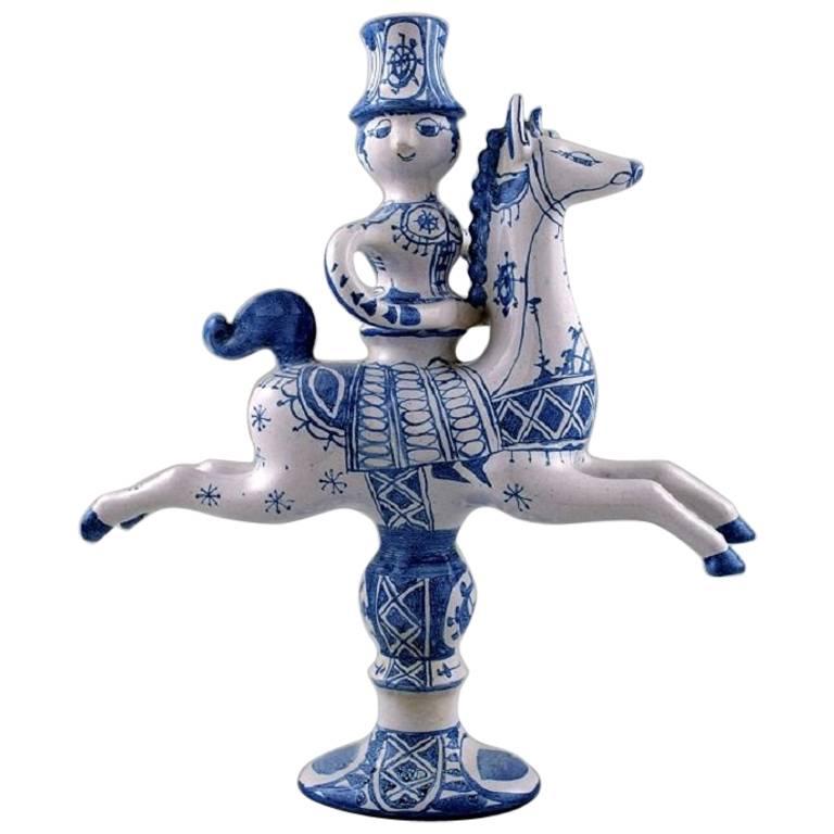 Bjorn Wiinblad Figurine from the Blue House, Candlestick Rider on Horseback