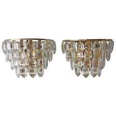 Pair of Mid-Century Crystal Wall Sconces by Bakalowits, Austria, circa 1960s 4