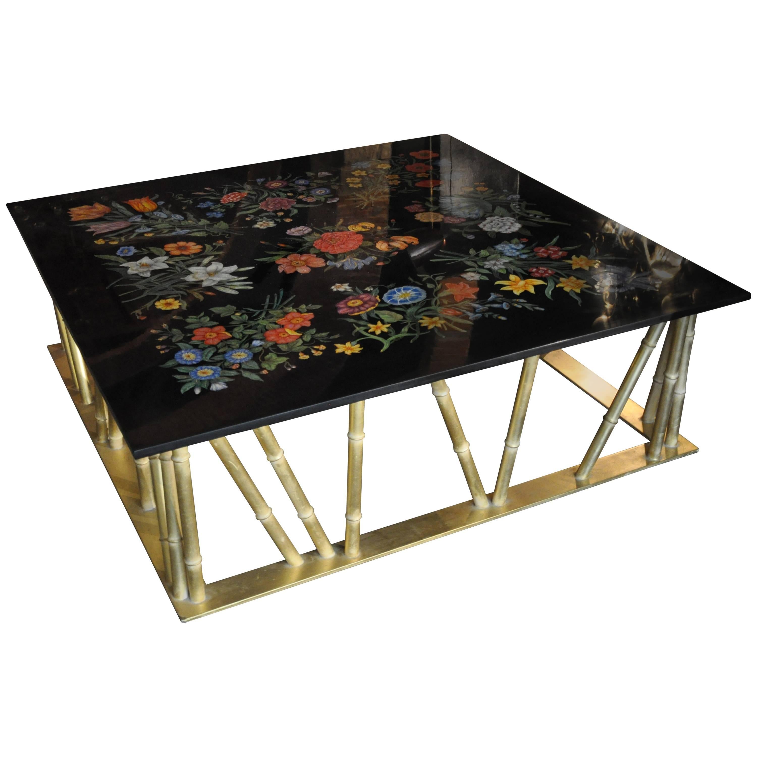 Scagliola Crafted Gucci Inspired Coffee Table For Sale