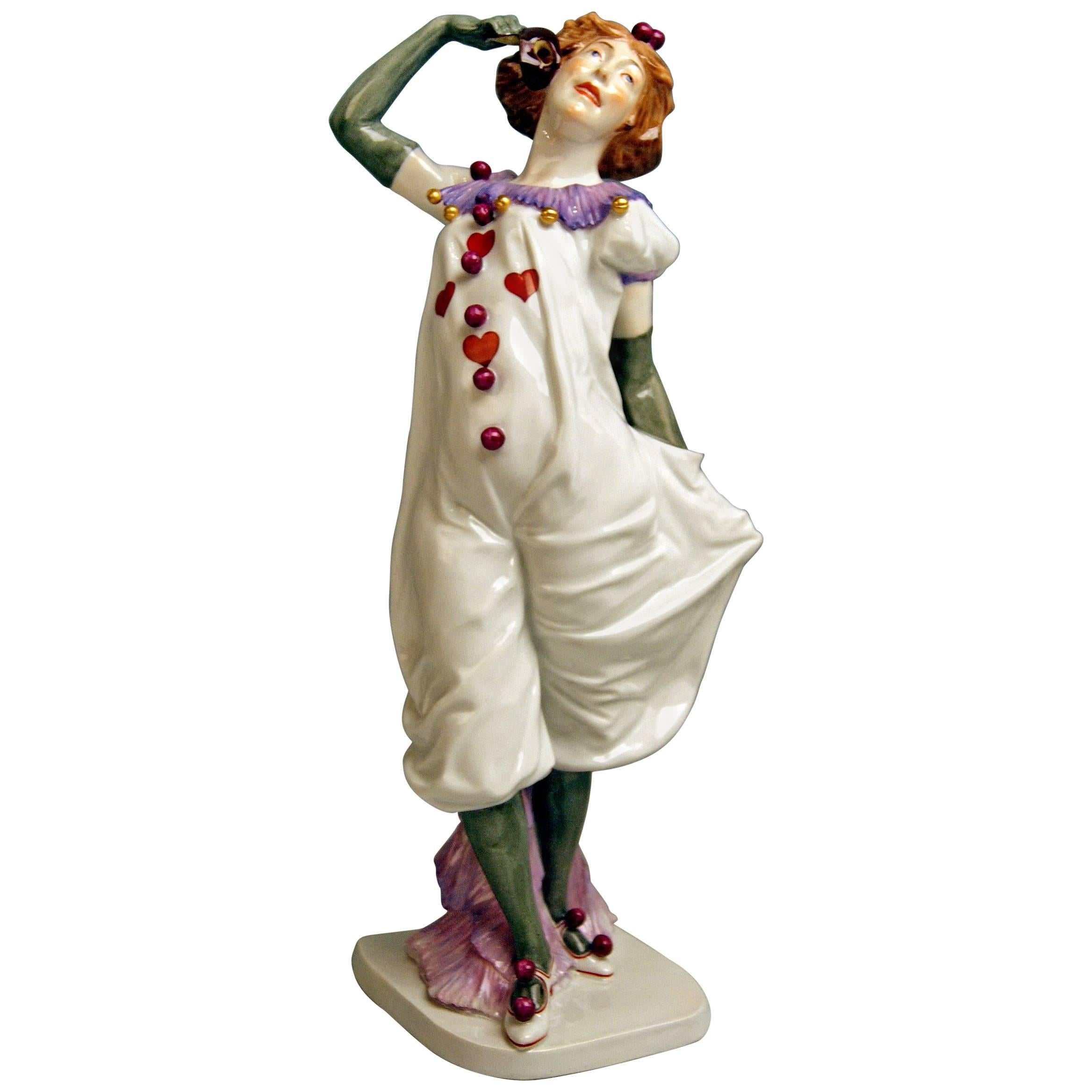 Meissen Pierrette Model Y 165 Wiegand Martin Tall Figurine Made, 1909-1915