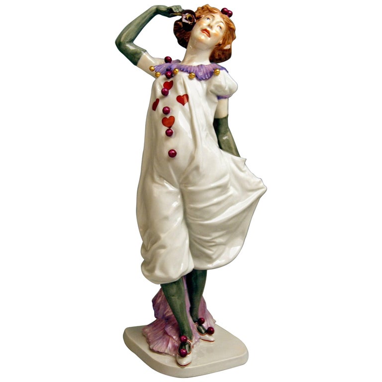 Meissen Pierrette Model Y 165 Wiegand Martin Tall Figurine Made, 1909