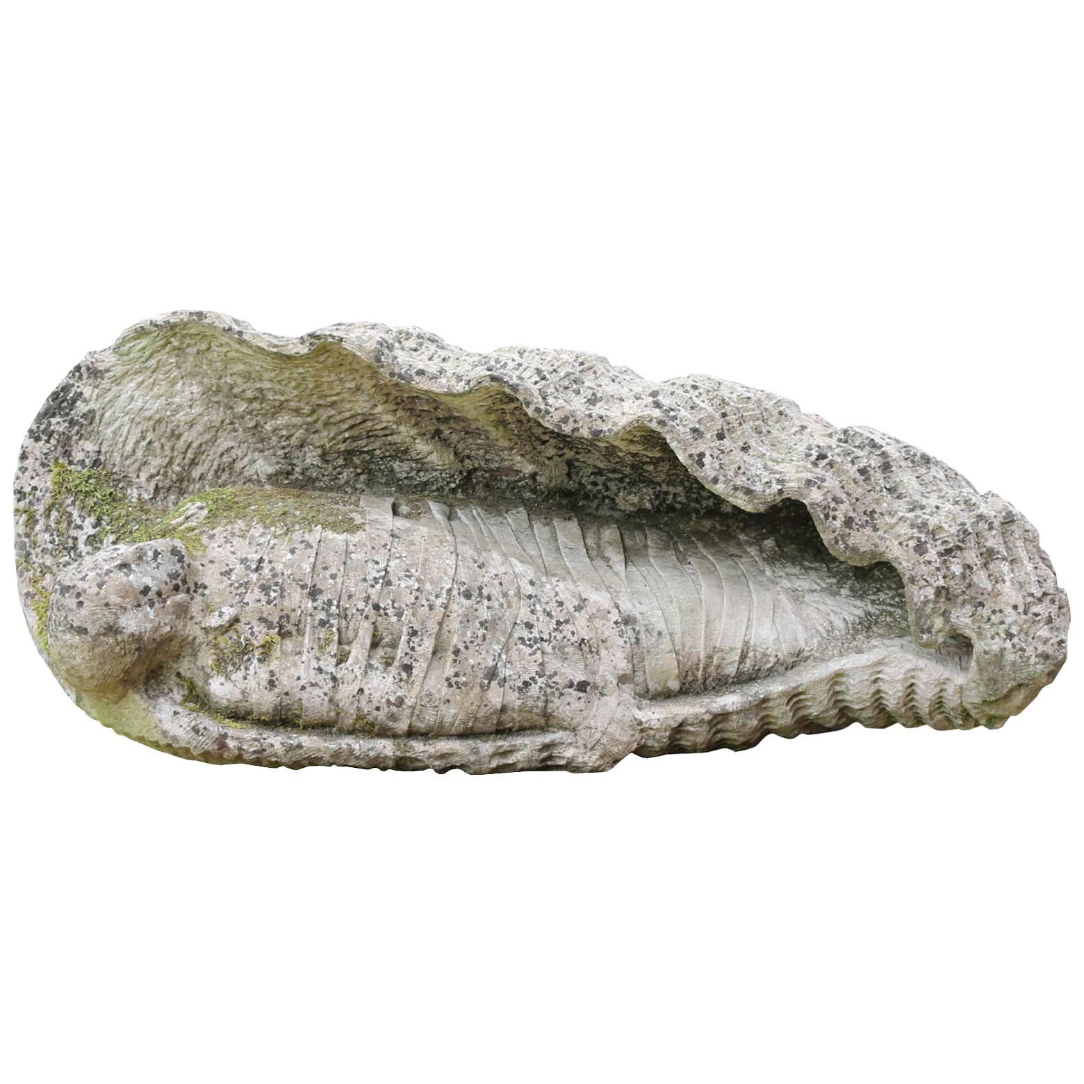 Faun in Limestone, Garden Sculpture, 20th Century For Sale at 1stDibs