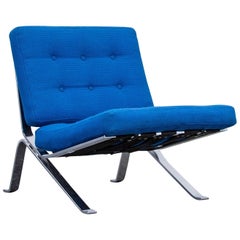 Stella Schweiz Walter Frey Designer Chair Fabric Blue One Seat Modern