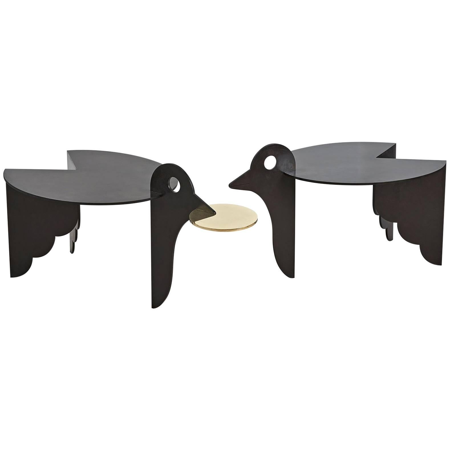 Hubert Le Gall "Pica" and "Pica d'or" coffee Tables For Sale