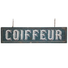 Vintage 20th Century French Hairdresser or Coiffeur Trade Sign