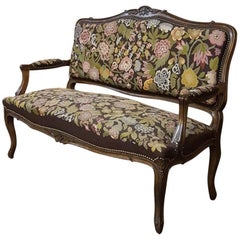 19th Century French Regence Walnut Needlepoint Sofa 4