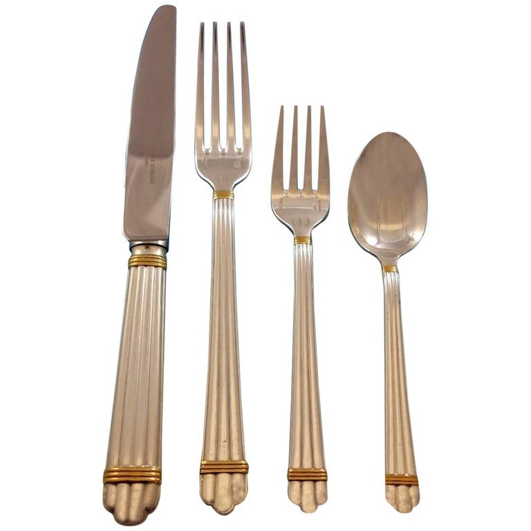 Aria Gold by Christofle Sterling Silver Flatware Set 8 Service 32 Pcs