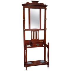 Late Victorian Art Nouveau Walnut Hall Stand