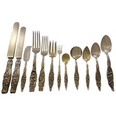 Lily of the Valley by Whiting Sterling Silver Flatware Set Service 107 PC Dinner