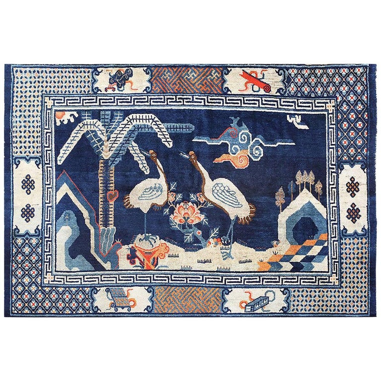 Blue Antique Chinese Carpet For Sale at 1stdibs