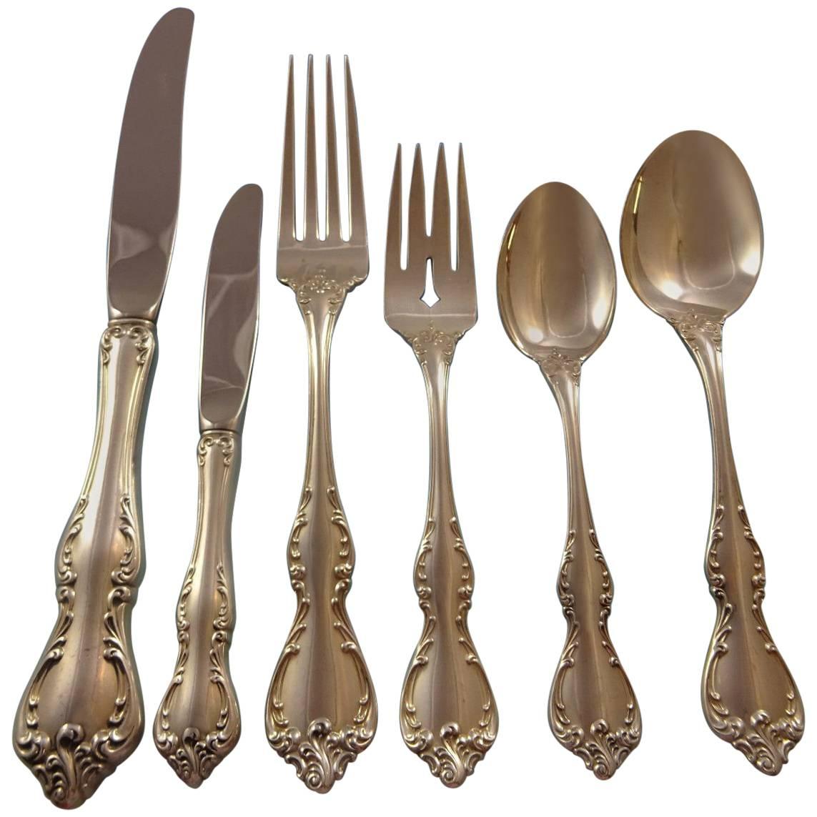Debussy by Towle Sterling Silver Flatware Set for 12 Service 77 Pcs Dinner Size For Sale