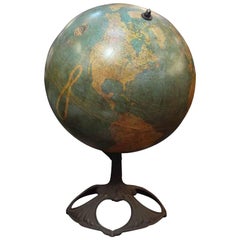 1910, W. & A.K. Johnston Art Nouveau Terrestrial World Globe