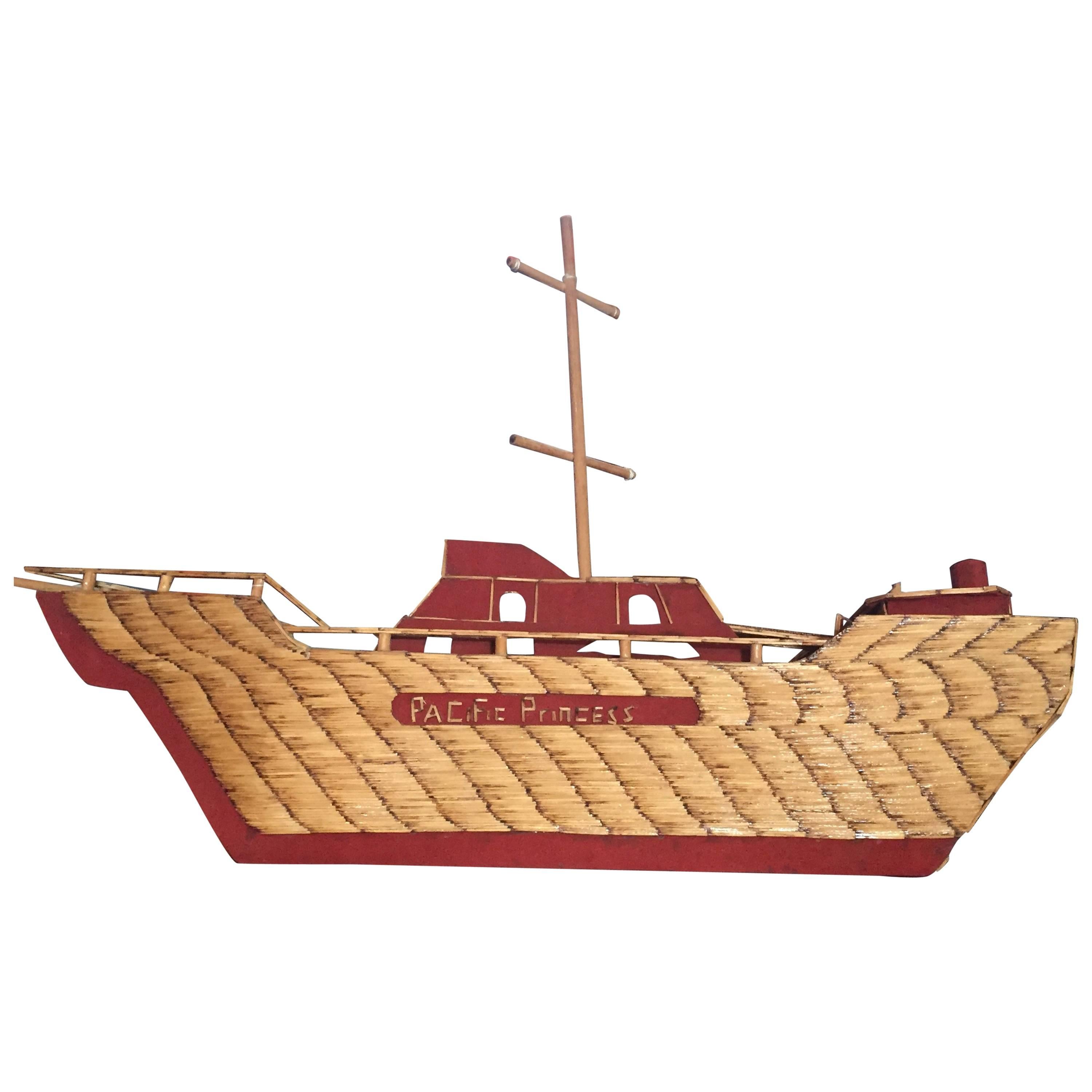 Folk Art Ship from World War-II For Sale