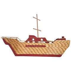 Vintage Folk Art Ship from World War-II