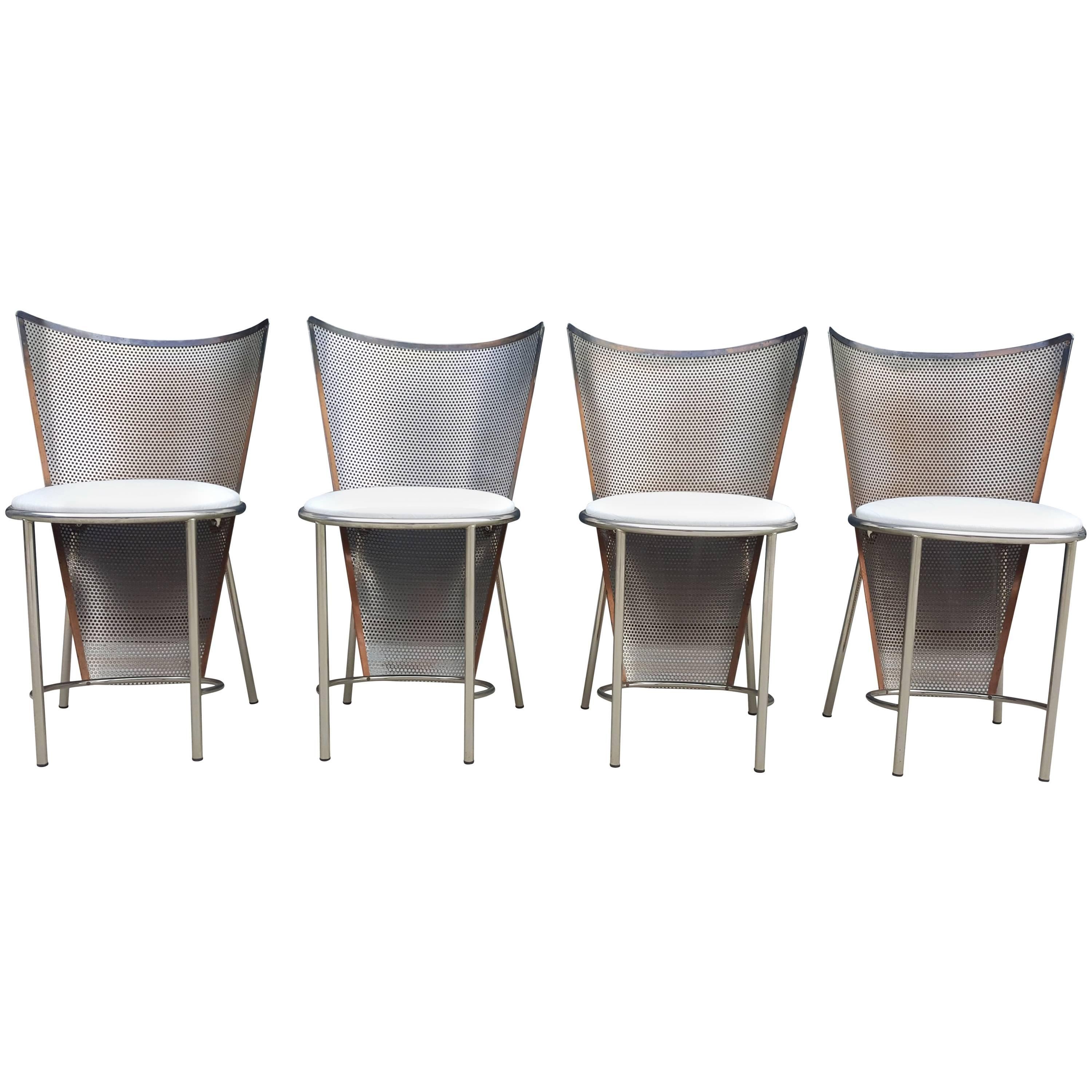 Set of Four Chairs, Belgo Chrome, World Expo, Mid-Century Modern For Sale