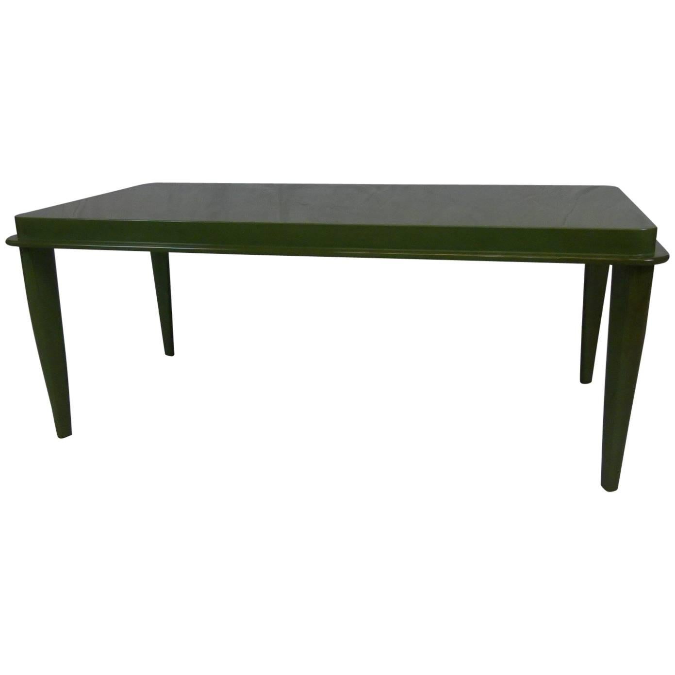 Art Deco Table in Green Lacquer