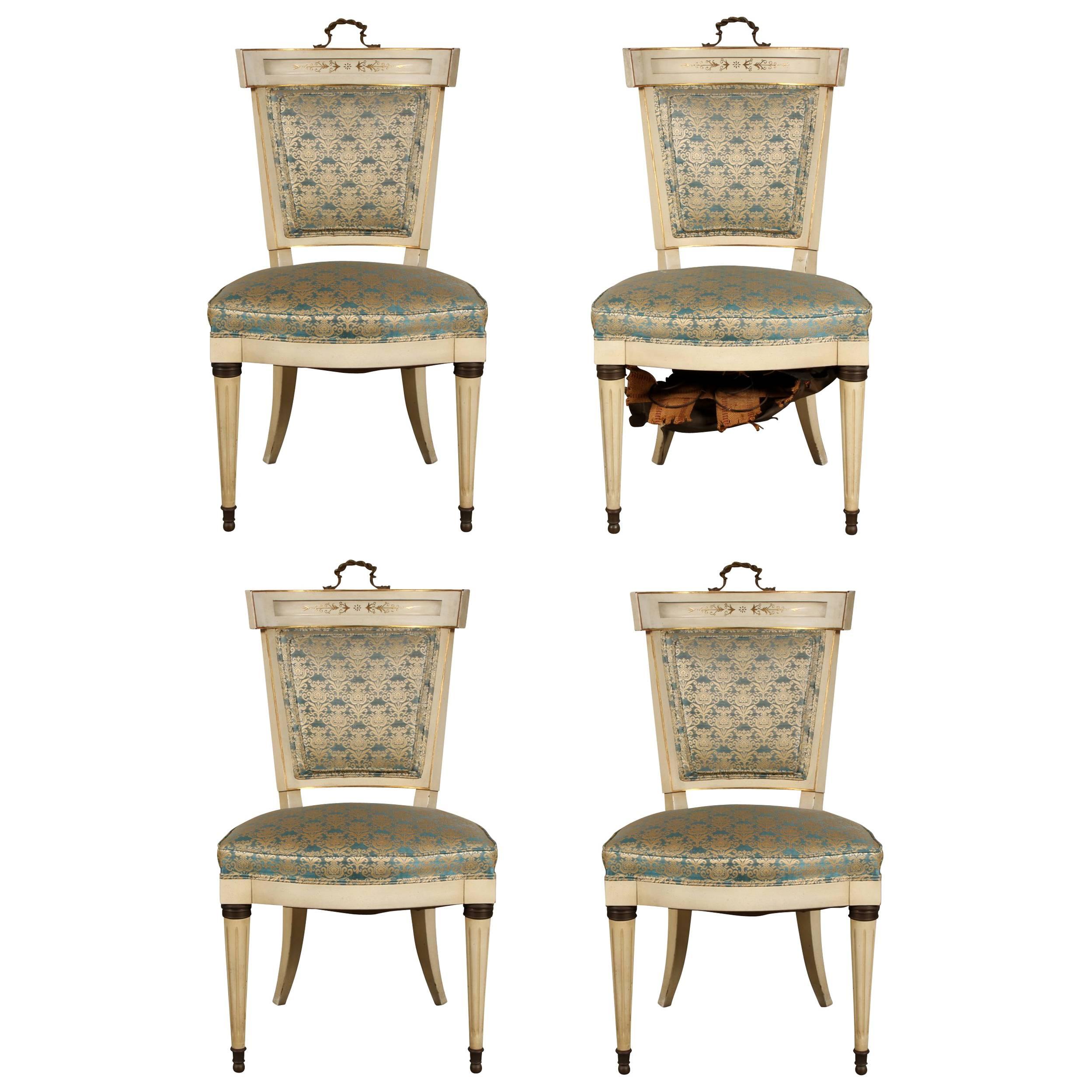 Set of Four Hollywood Regency Side Chairs