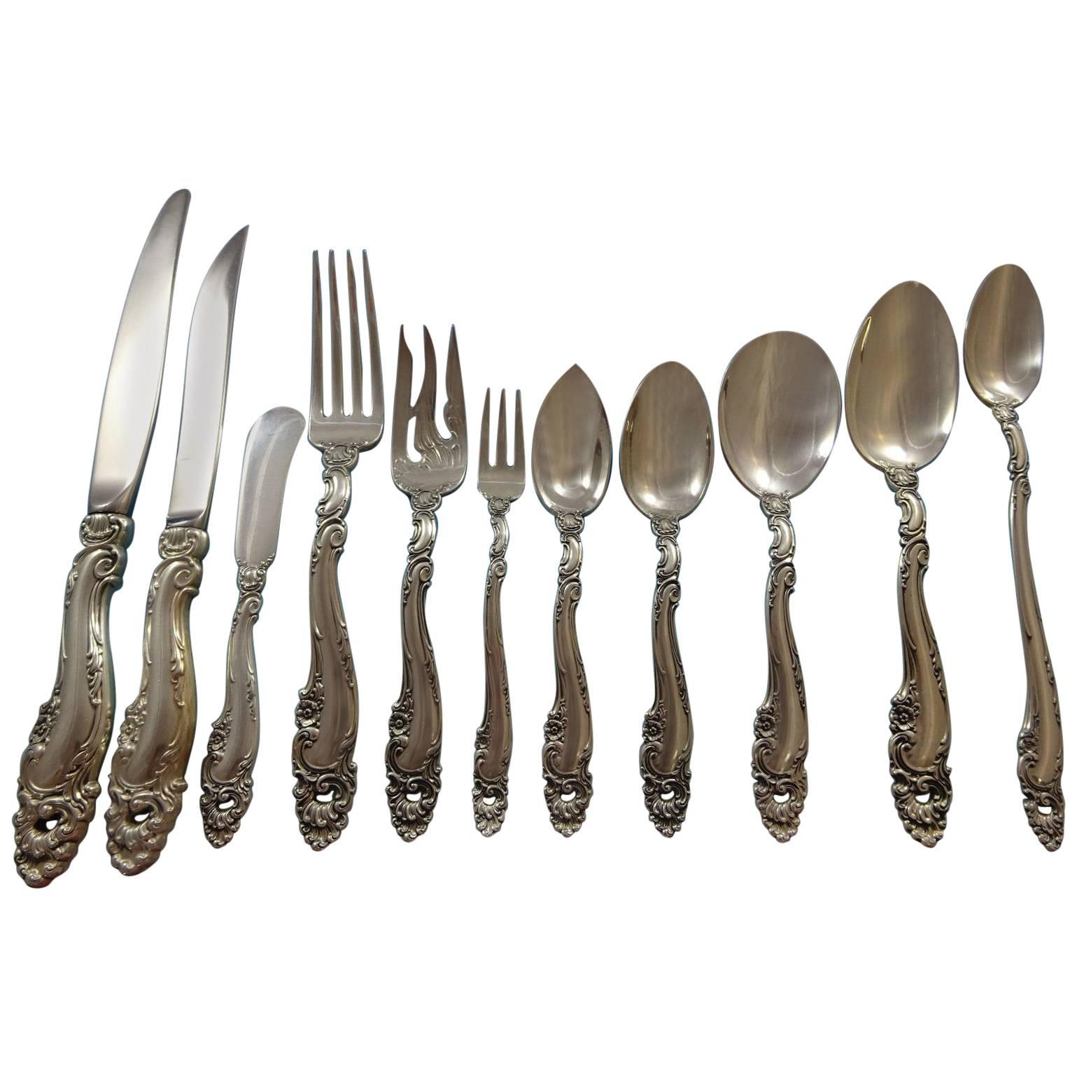 Decor by Gorham Sterling Silver Flatware Set Service Dinner Size 141 Pieces Huge
