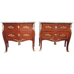 Pair of Late 19th Century, French Louis XV Nightstand Commodes