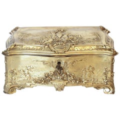 19th Century French Large and Finely Gilt Bronze Casket