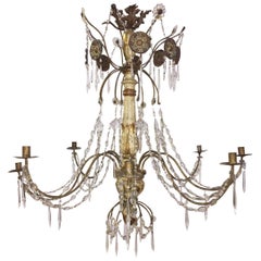 18th Century Italian Gilt and Crystal Chandelier 3