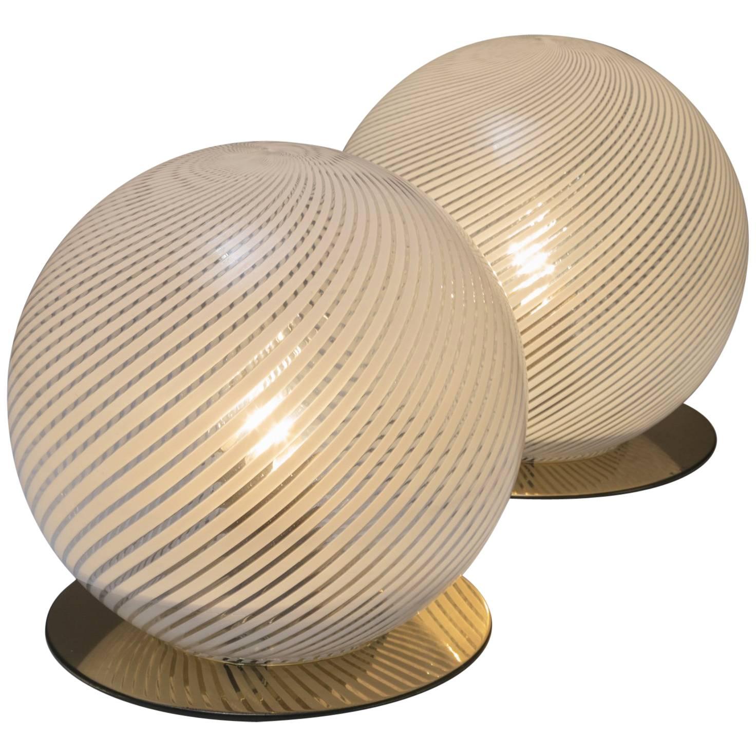 Pair of "Tessuto" Table Lamps by Tronconi