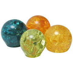 Set of Four Fractal Resin Paperweights Attributed to Pierre Giraudon