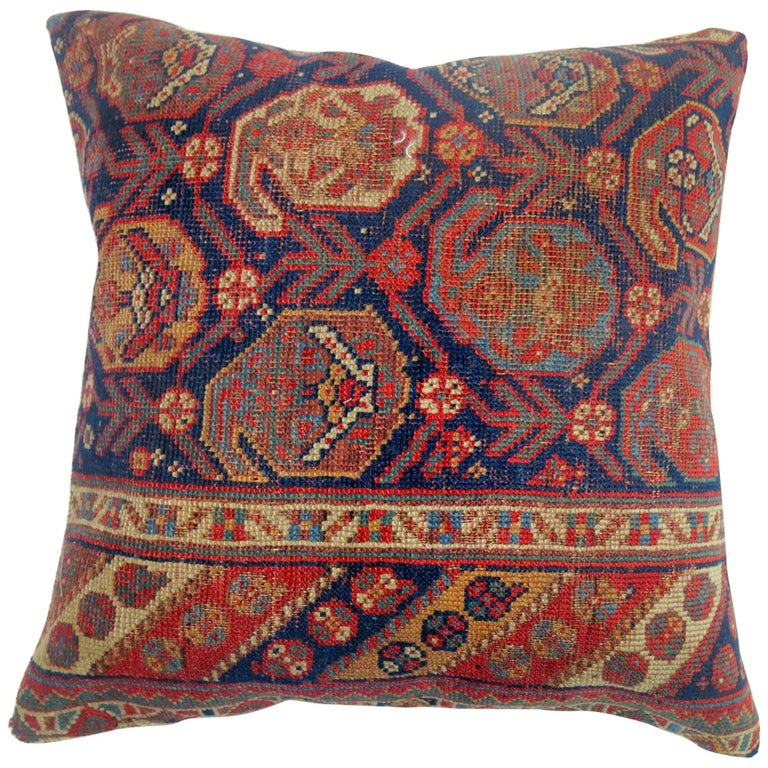 Antique Persian Tribal Rug Pillow For Sale at 1stdibs