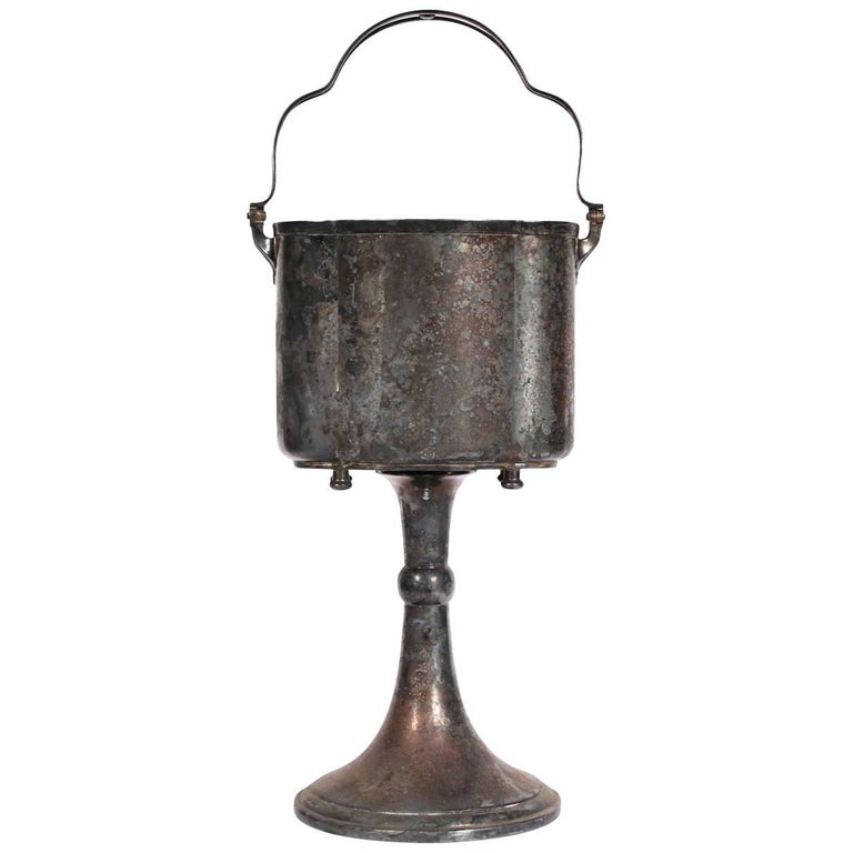 Silver Plate Ice Bucket on Stand For Sale at 1stdibs