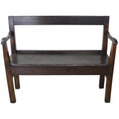 Antique French Chestnut Settle