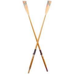Pair of Decorative Very Long Sculling Oars