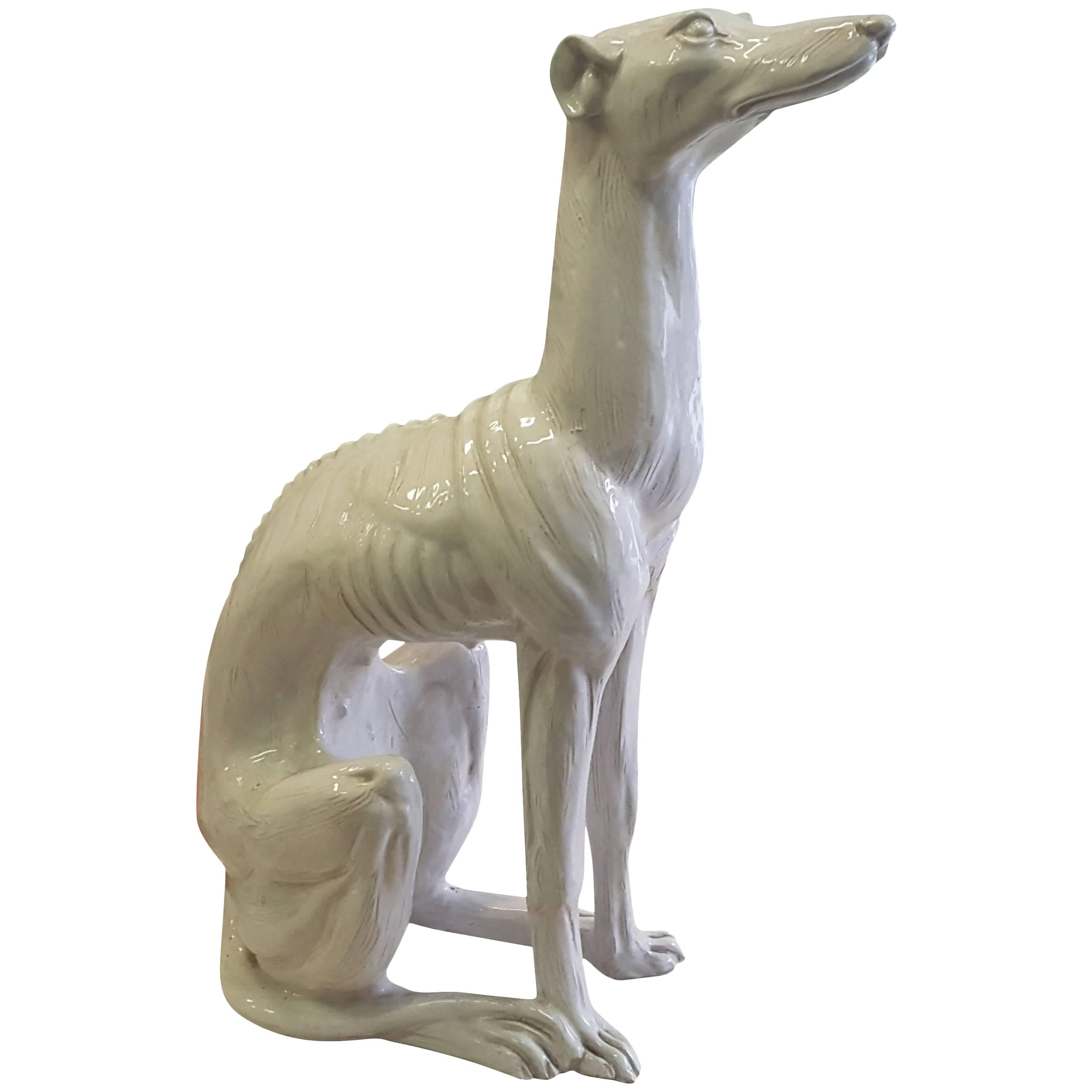 Italian Mid-Century Modern Terra Cotta Greyhound/Dog For Sale