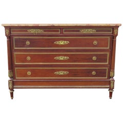 19th Century Francois Linke Louis XV Style Marble Top Commode Dresser 