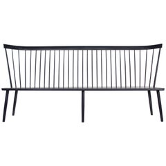 Colt Settee from O&G Studio, Contemporary Windsor Bench in Black Ash