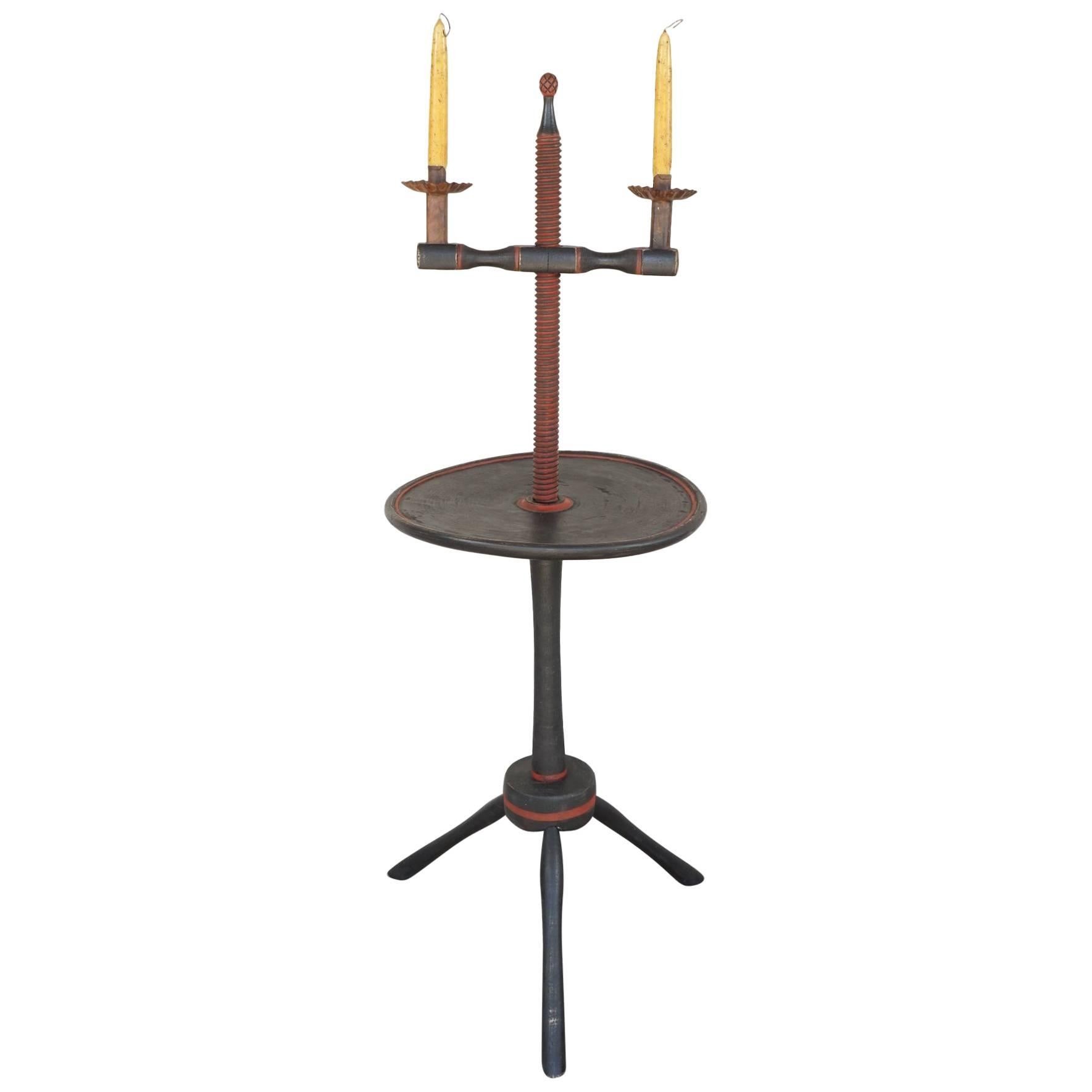 Vintage Colonial Style Adjustable Candlestand Table