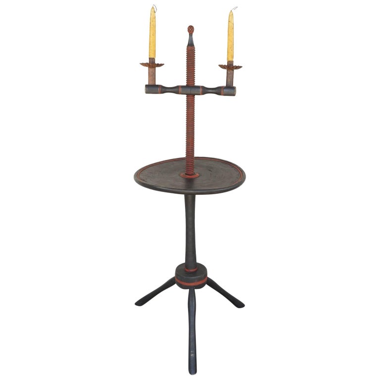 Vintage Colonial Style Adjustable Candlestand Table at 1stDibs