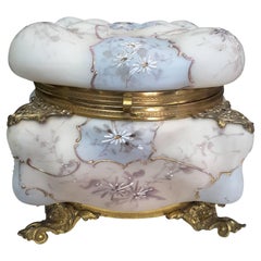 Antique Largest Size Wave Crest Floral Jewelry Casket or Trinket Box