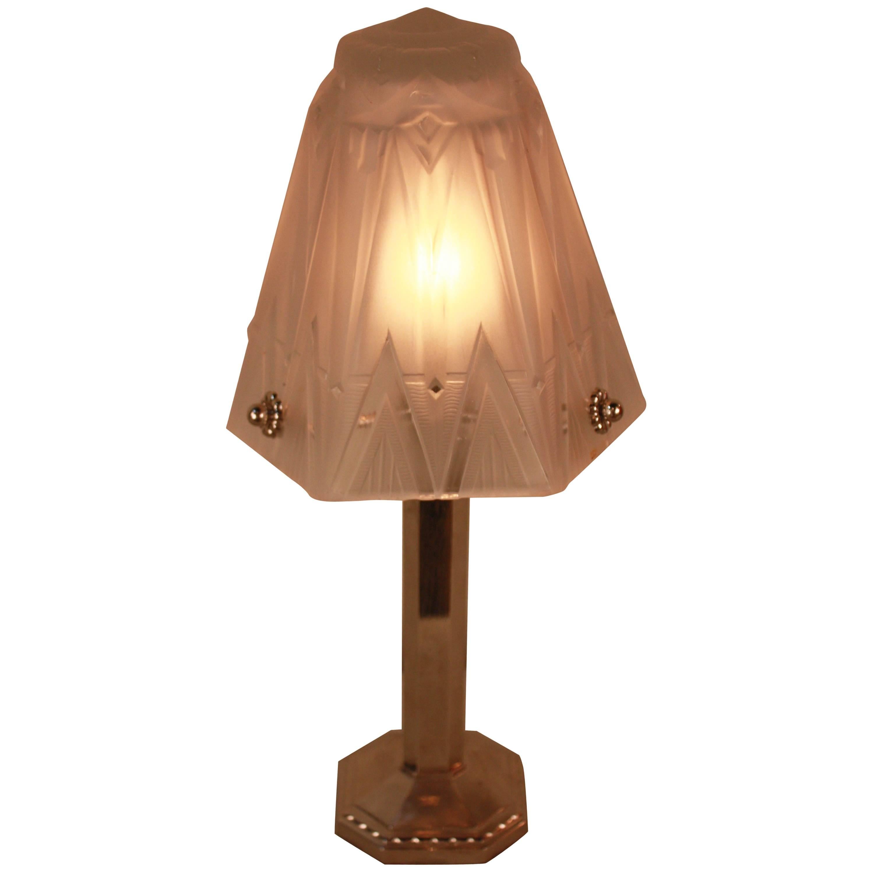 French Art Deco Table Lamp by Muller Freres