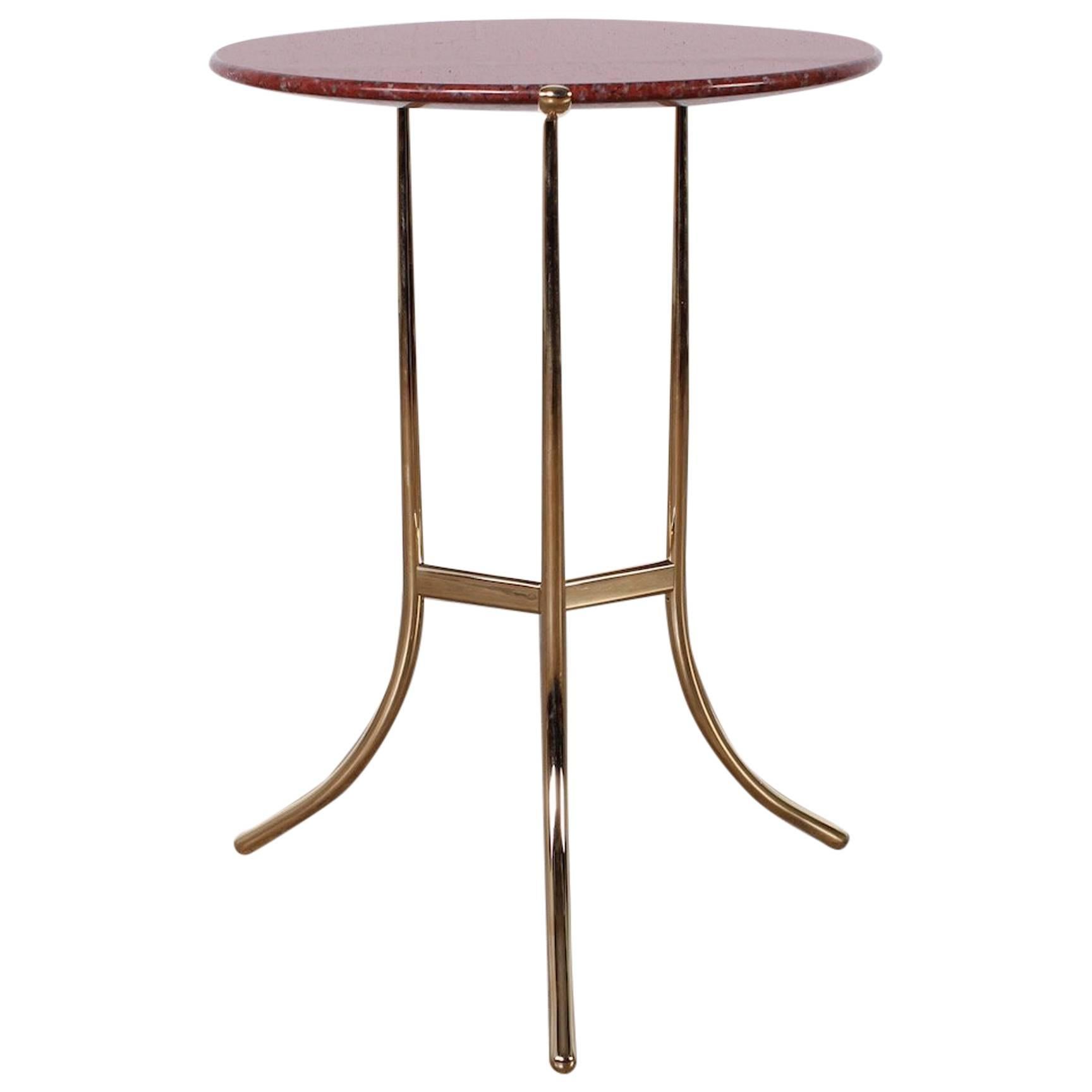 Cedric Hartman Table in Polished Brass and Rosso Granite