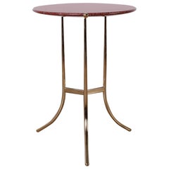 Tisch von Cedric Hartman aus poliertem Messing und Rosso Granit
