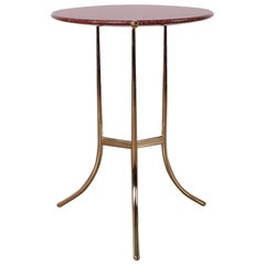 Table Cedric Hartman en laiton poli et granit Rosso