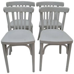 Set of Four Retro Painted Bentwood Chairs