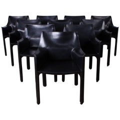 Set of Ten Cab Chairs by Mario Bellini for Cassina