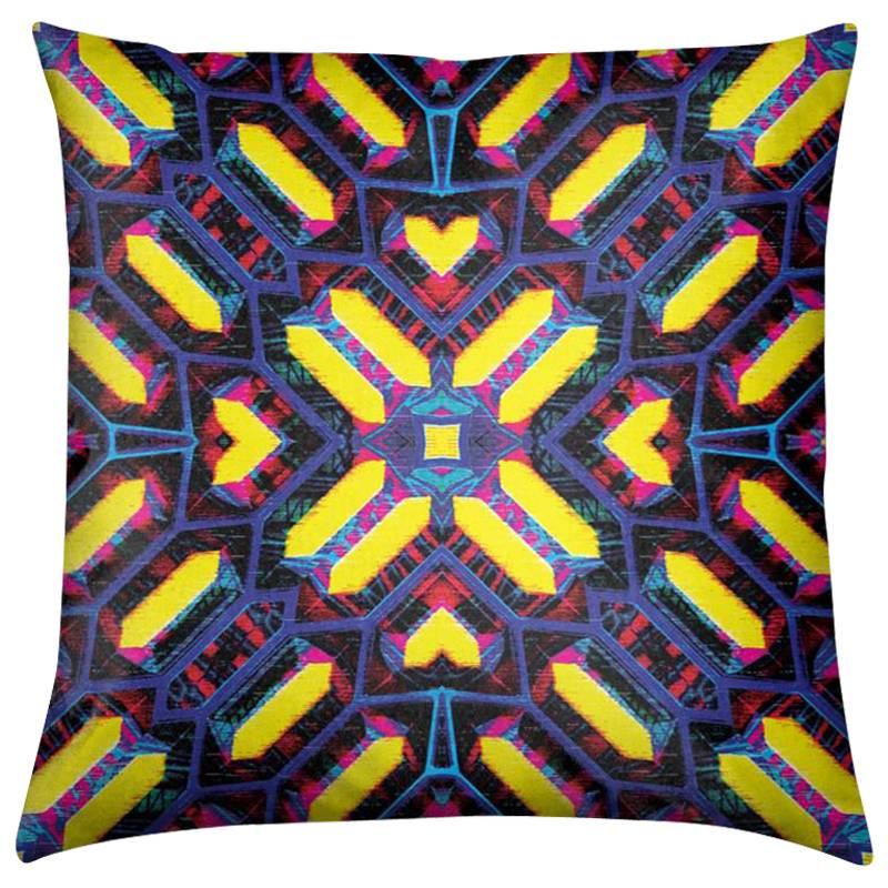 Palmares Print Yellow Impala Pillow by Lolita Lorenzo Home Collection, 2017 For Sale