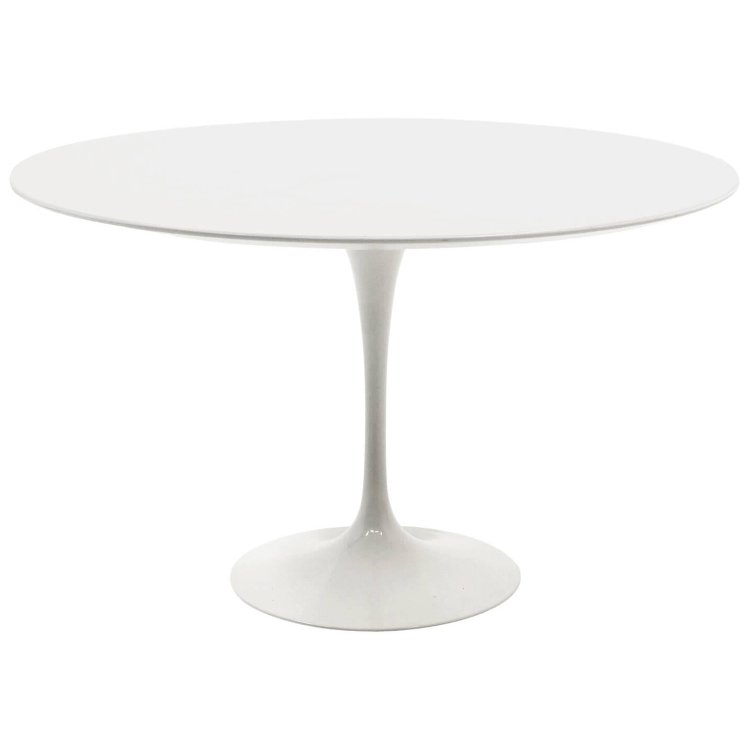 Eero Saarinen for Knoll Round Dining Table, White Laminate Top