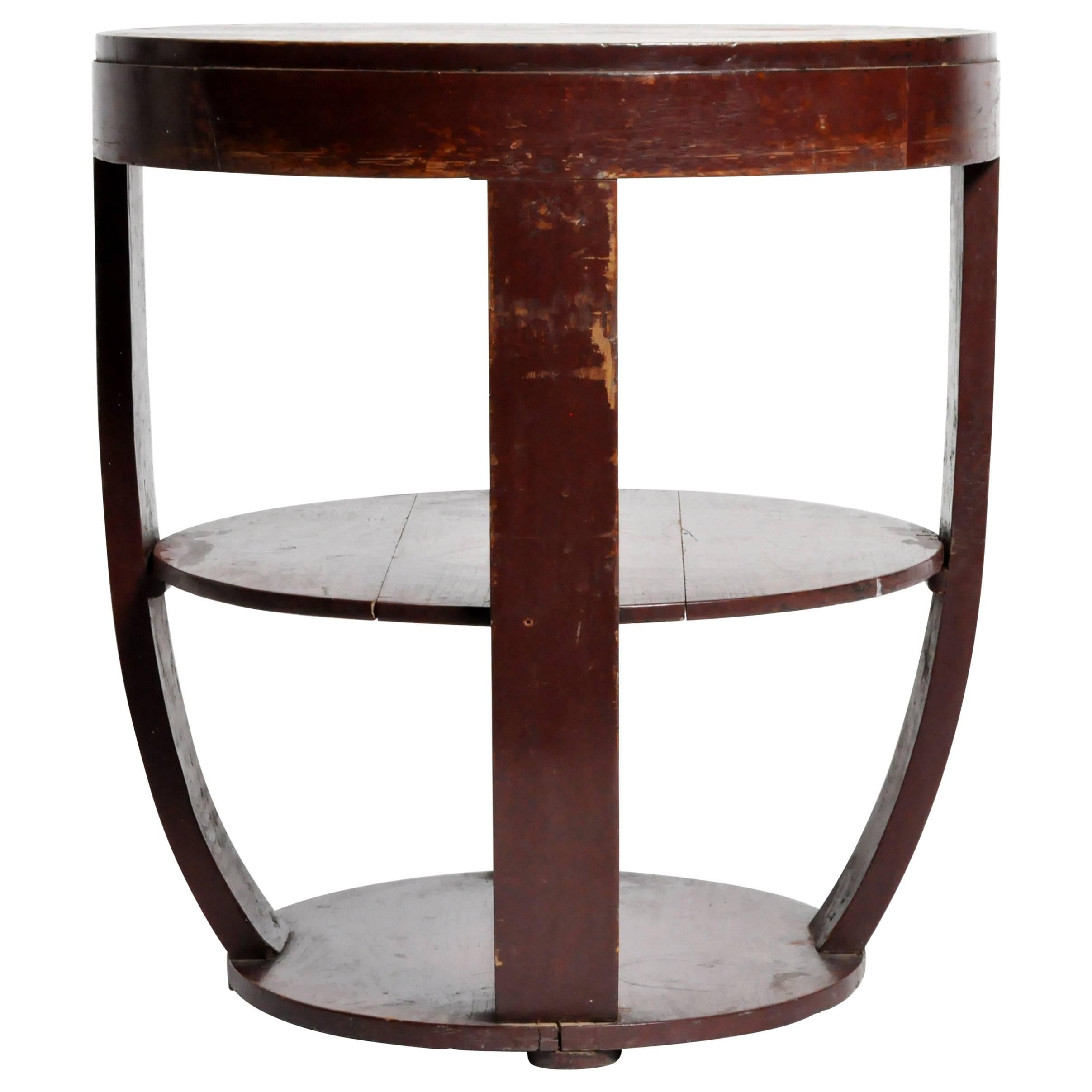 British Colonial Art Deco Round Table