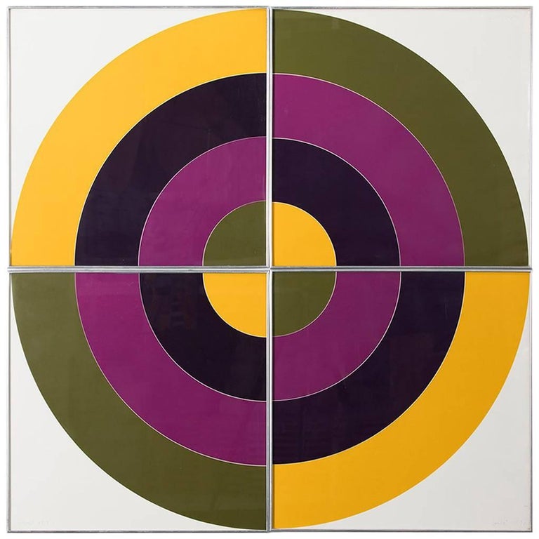 Target Quadriptych Framed Silkscreens at 1stDibs