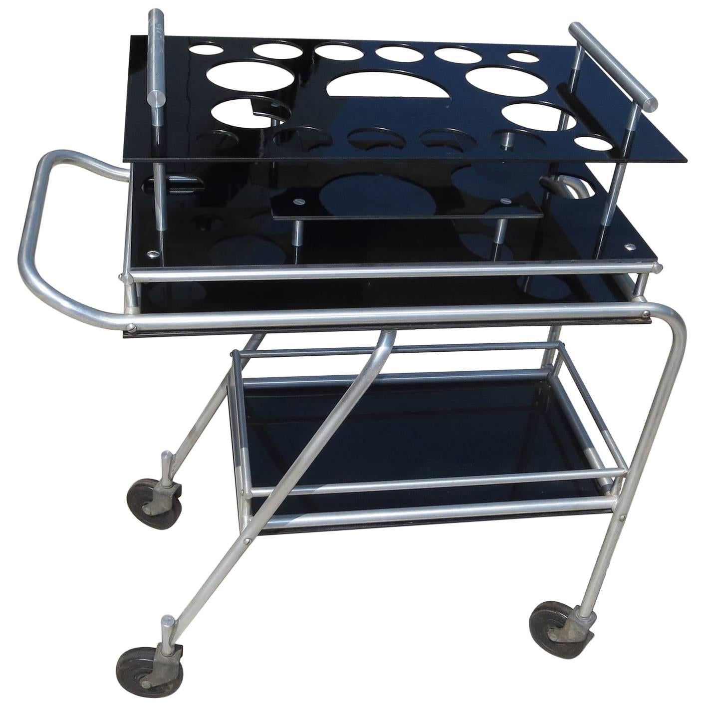 Deco DC3 Aero Art Cocktail Trolley Cart with Rare Serving Tray