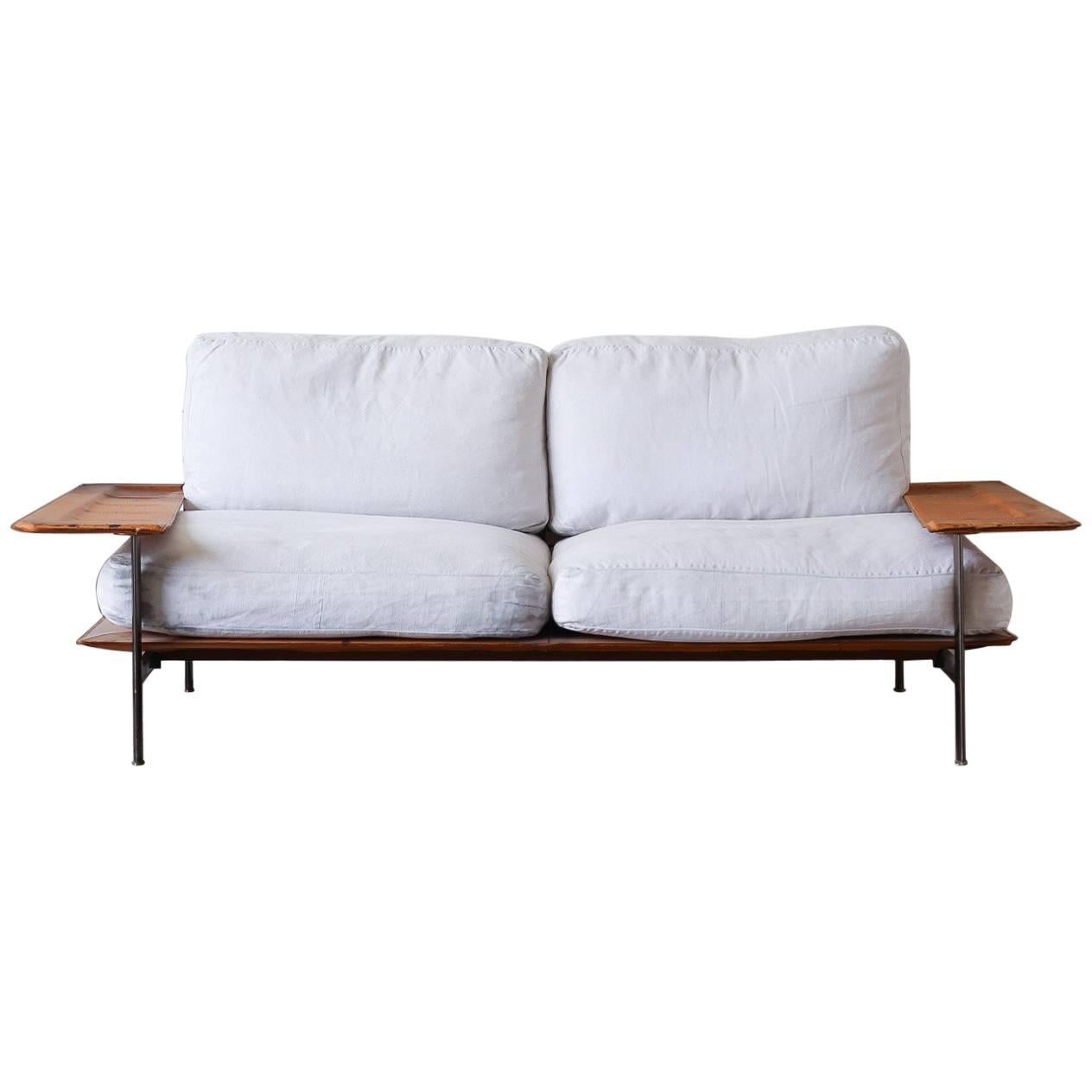 B & B Italia Mid-Century Modern Leather Sofa